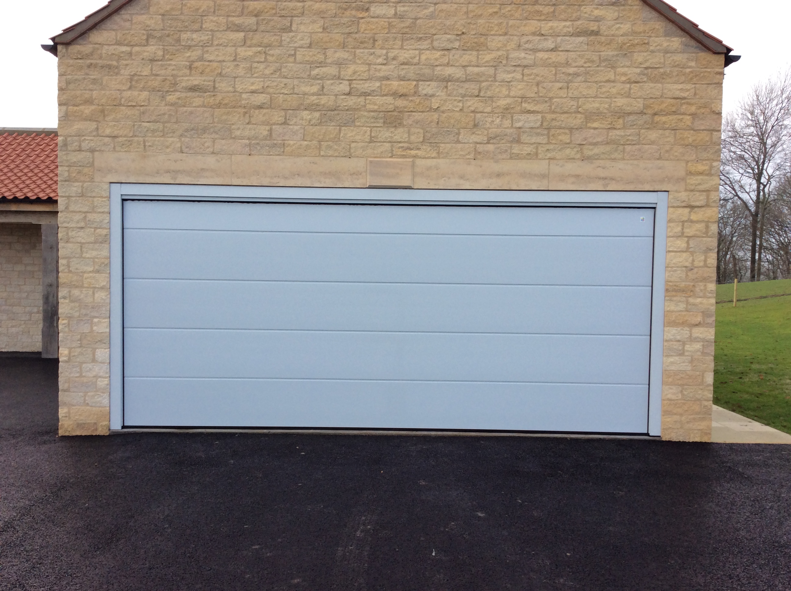 light grey sectional garage door